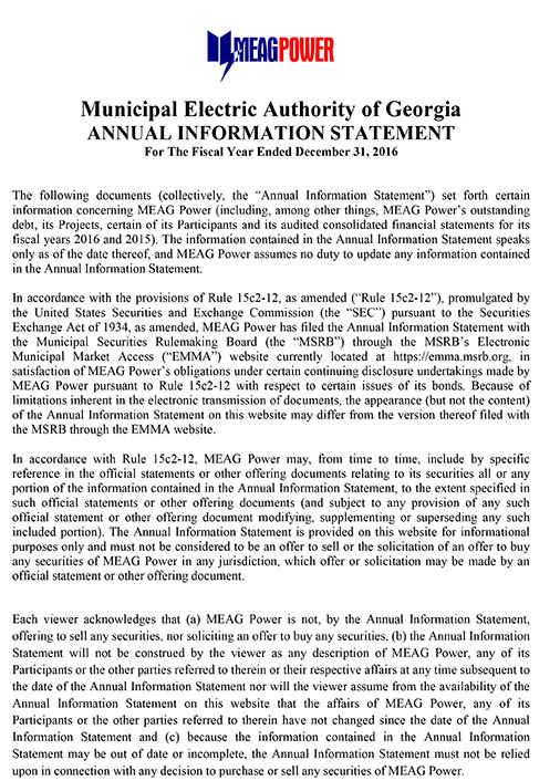 Annual information Statement document preview